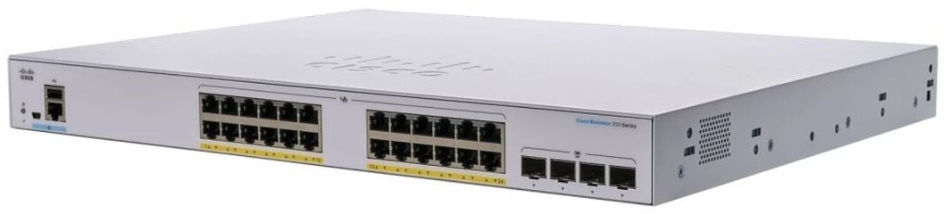 CISCO CBS250 Smart 24-port GE, Full PoE, 4× 1G SFP Switch