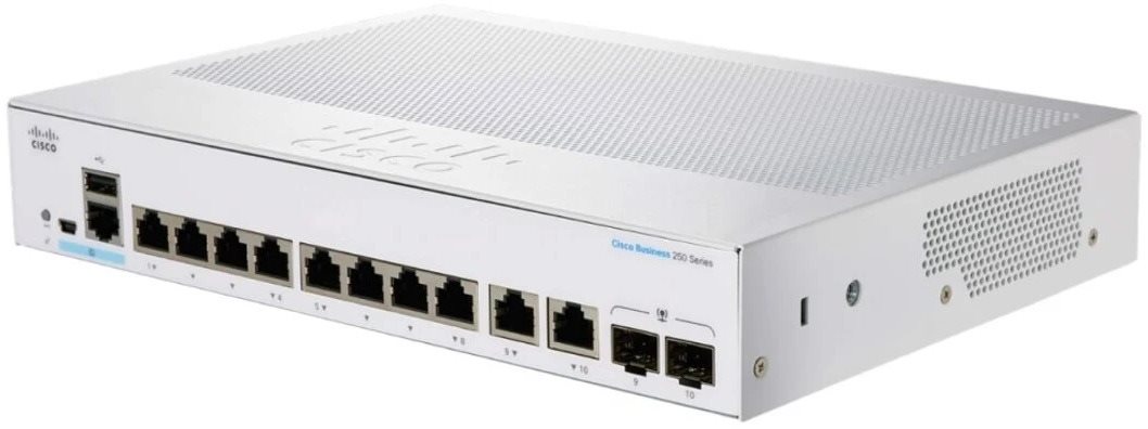 CISCO CBS250 Smart 8-port GE, Ext PS, 2x1G Combo Switch