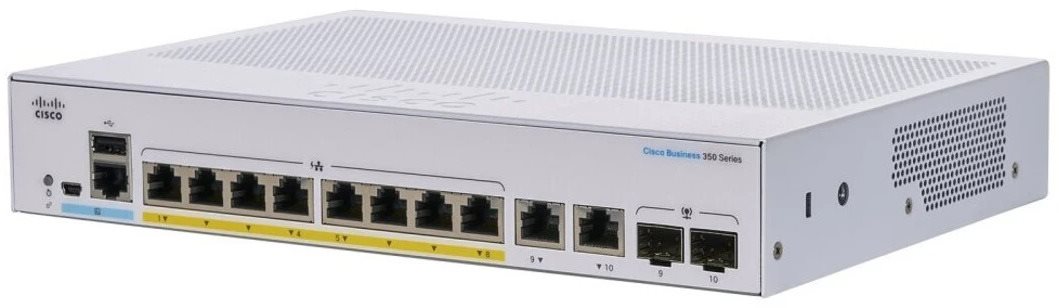 CISCO CBS350 Managed 8-port GE, PoE, Ext PS, 2x1G Combo Switch