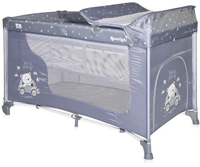 Cestovná postieľka a ohrádka 2 v 1 Lorelli MOONLIGHT SILVER BLUE...