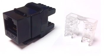 Datacom RJ45 UTP CAT5E (DUAL) SLIM čierny Keystone