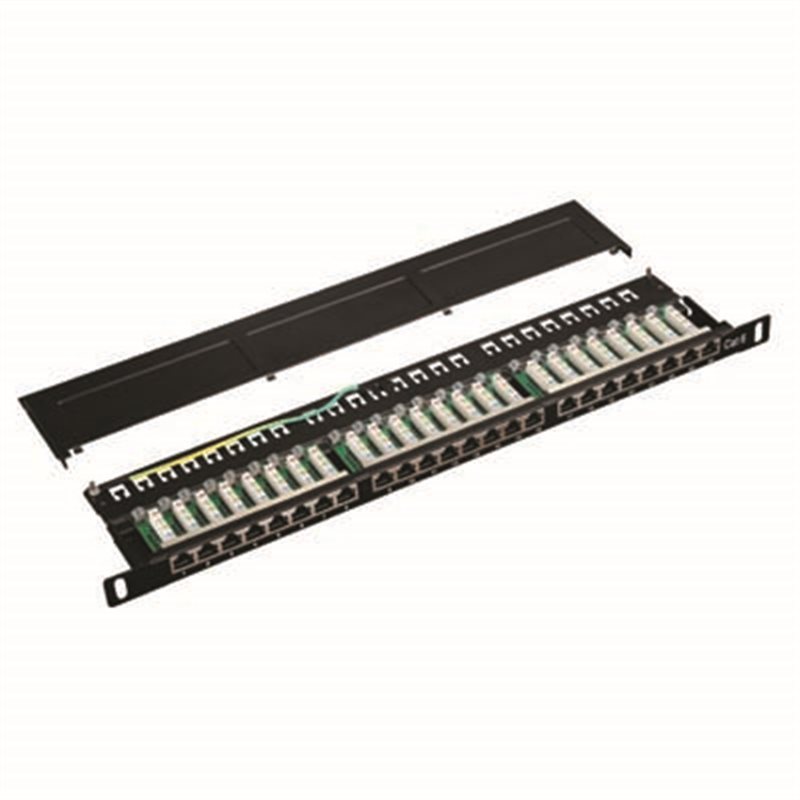 Datacom Patch panel 19" STP 24 port CAT6 LSA 0.5U BK (3x8p)...