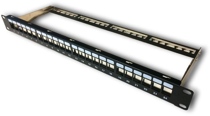 Datacom Patch panel 19" non monté 24 ports 1U BK / VL Panneau de...