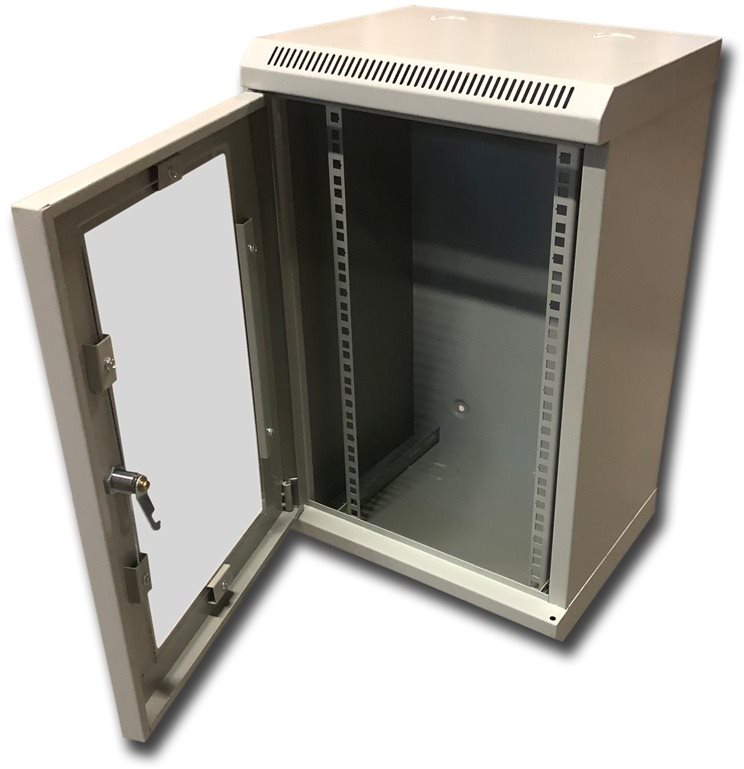 Datacom 10" 12U/280 mm (sklo) sivý Rozvádzač
