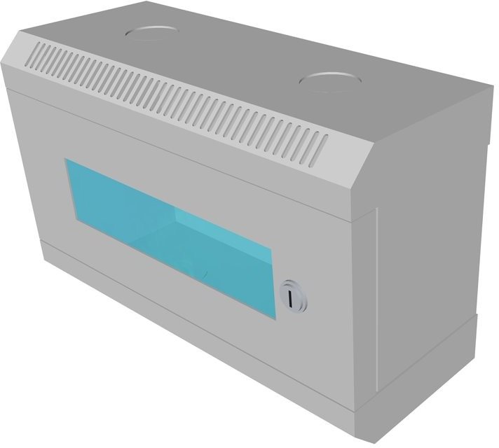 Datacom 10'' 4U / 140 mm (Glas) - grau Verteiler