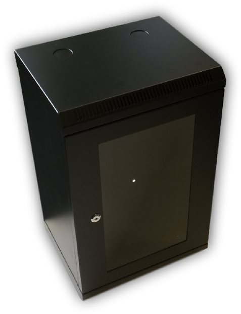 Datacom 10 "9U / 280 mm (üveges) fekete Szerver szekrény