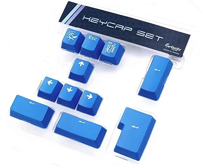 Ducky PBT Double-Shot Keycap Set, modré, 11 klávesov Náhradné klávesy