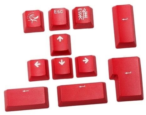 Ducky PBT Double-Shot Keycap Set, červené, 11 klávesov Náhradné...