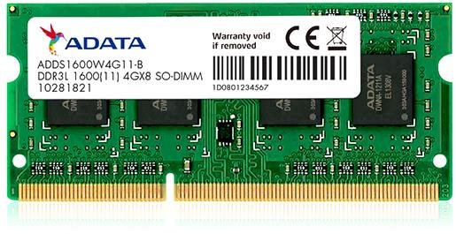 ADATA SO-DIMM 4GB DDR3L 1600MHz CL11 RAM memória