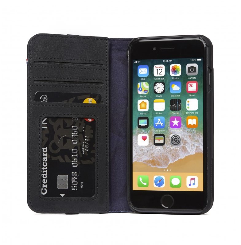 Decoded Leather Wallet Case Black iPhone 8/7/6s/SE 2020/SE 2022...
