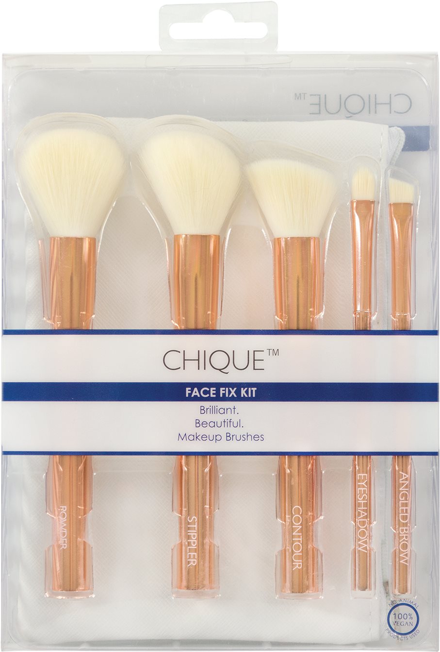Chique™ RoseGold Face Fix Kit 6 ks Sada štetcov na líčenie