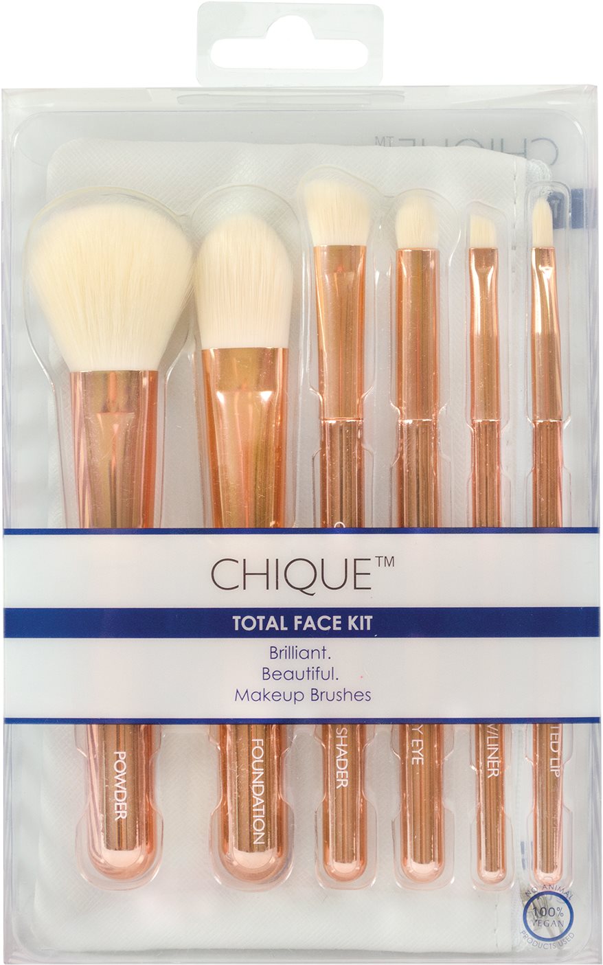 Chique RoseGold Total Face Kit Sada štetcov na líčenie