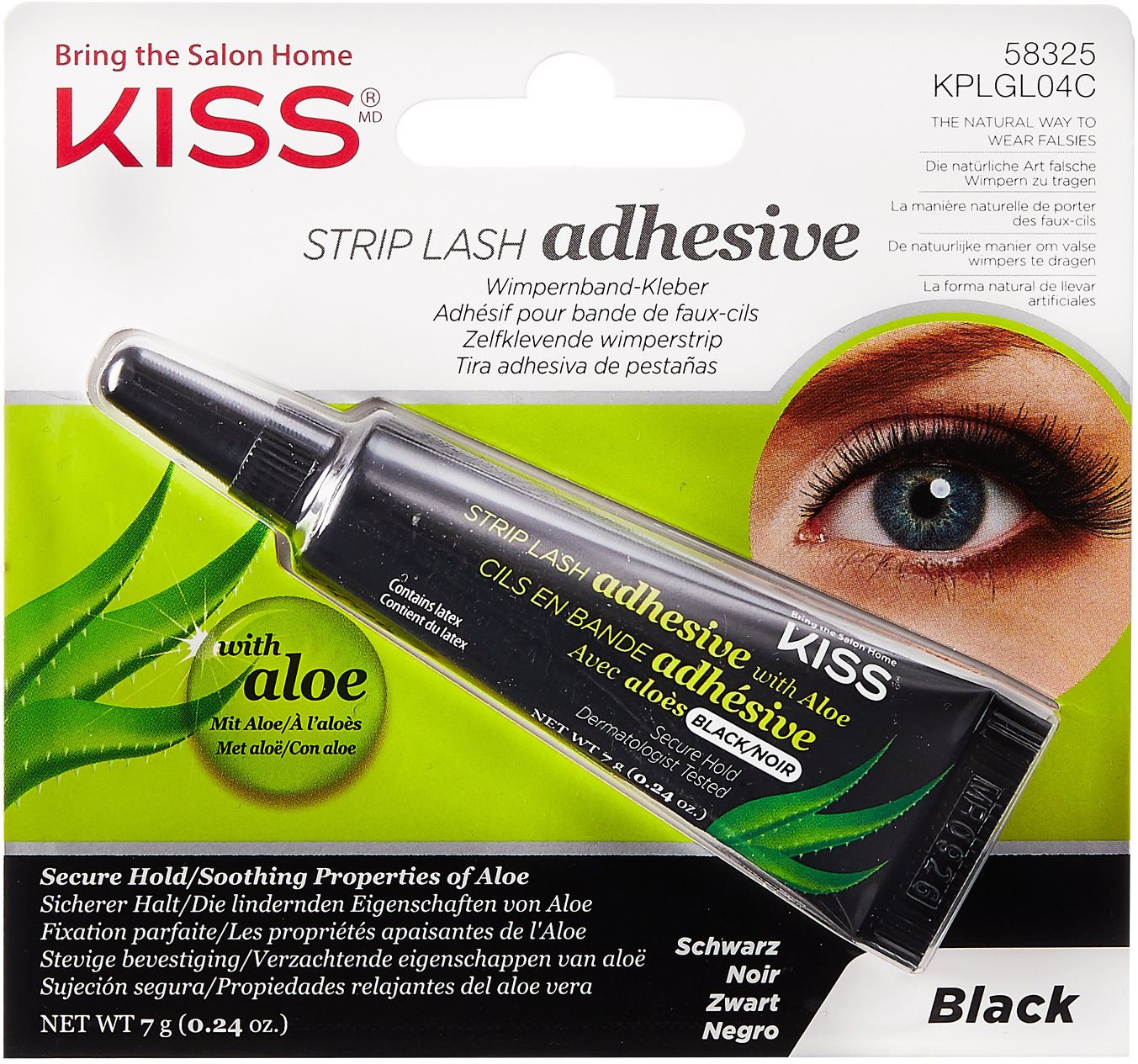 KISS EverEz Aloe Vera Adhesive-Latex Black Lepidlo na mihalnice