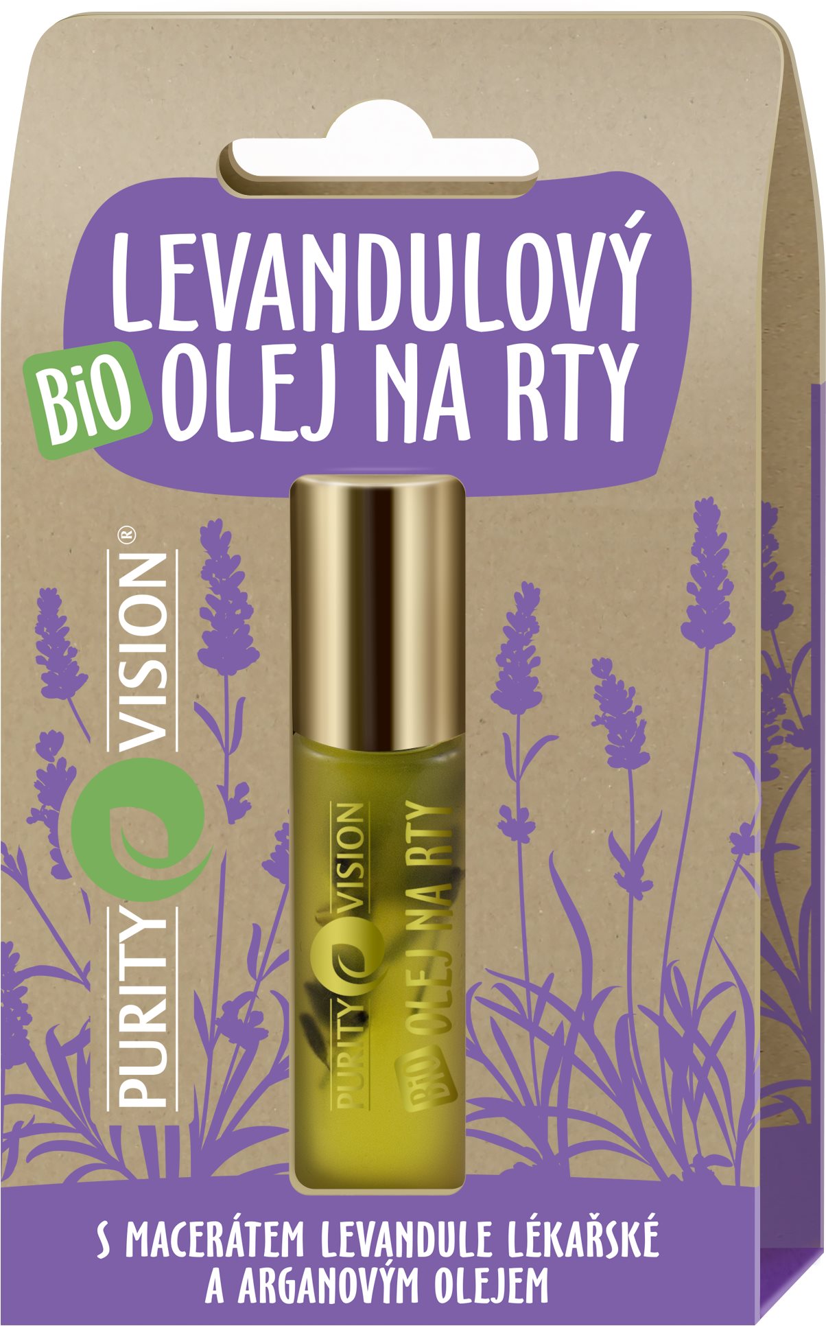 PURITY VISION Bio Levanduľový olej na pery 10 ml Balzam na pery