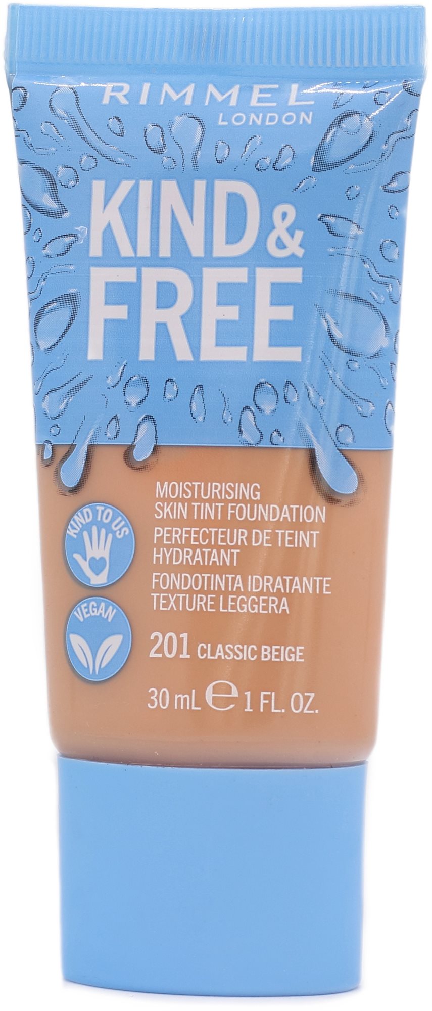 RIMMEL LONDON Kind&Free Make-up 201 Classic Beige 30 ml Alapozó