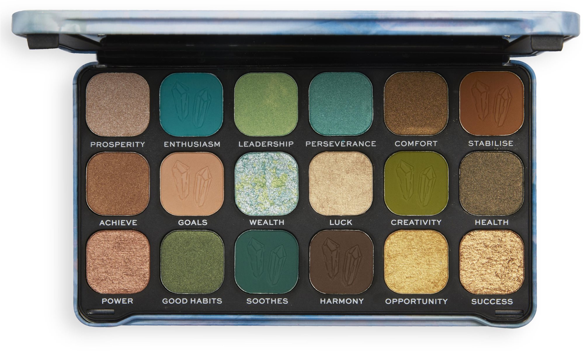 REVOLUTION Crystal Aura Forever Flawless Shadow Palette Aventurine...