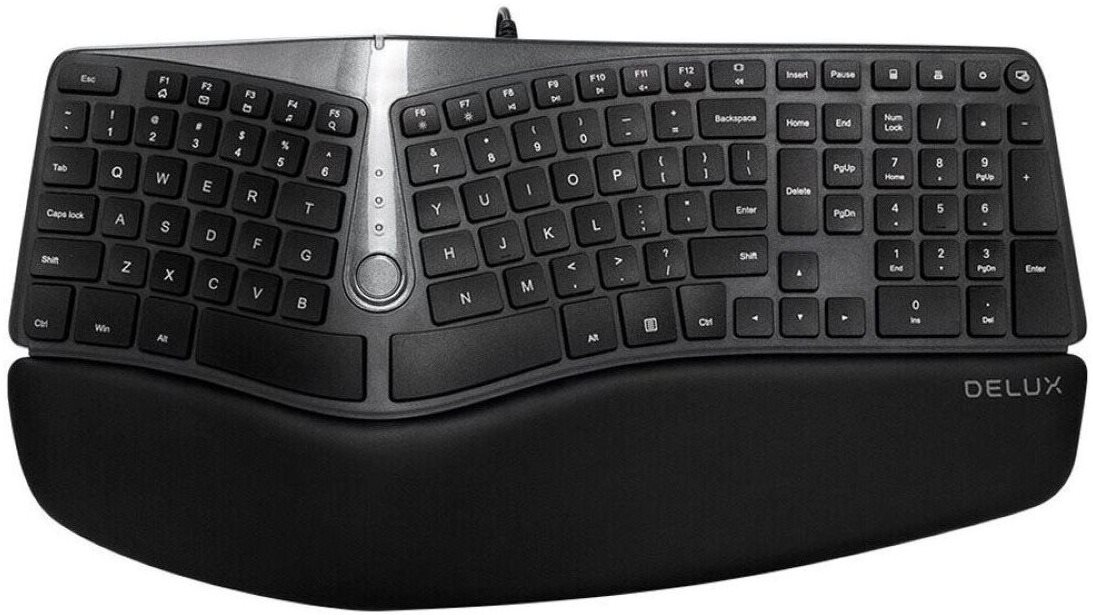 DELUX GM901U Wired Ergonomic, sötétszürke  - US Billentyűzet