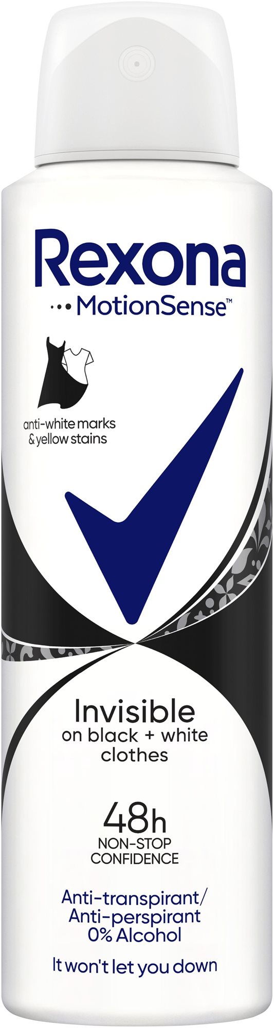 Rexona Invisible Black + White antiperspirant v spreji 150 ml...