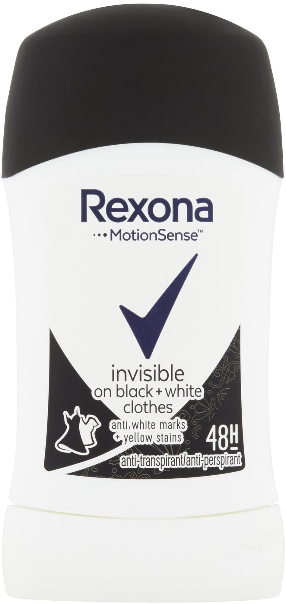 Rexona Invisible Black+White Izzadásgátló stift 40 ml Izzadásgátló