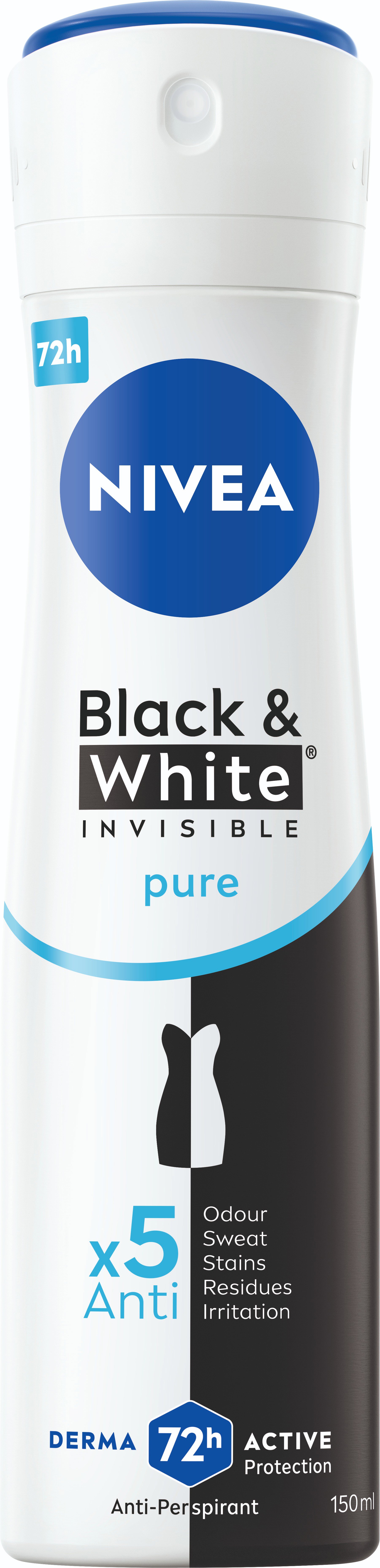 NIVEA Black & White Invisible Pure 150 ml Antiperspirant