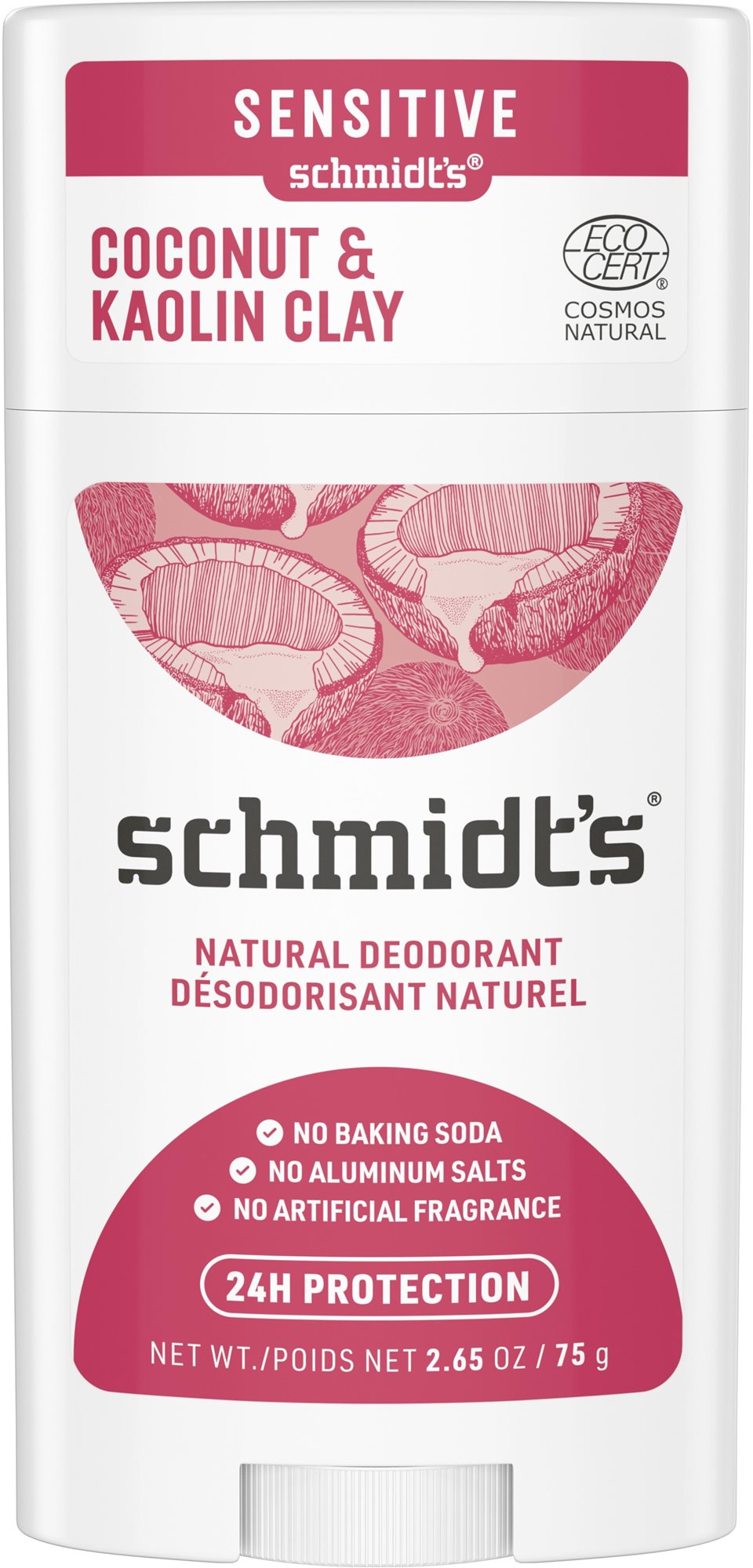 SCHMIDT'S Sensitive Kokos + kaolínový íl tuhý dezodorant 58 ml...