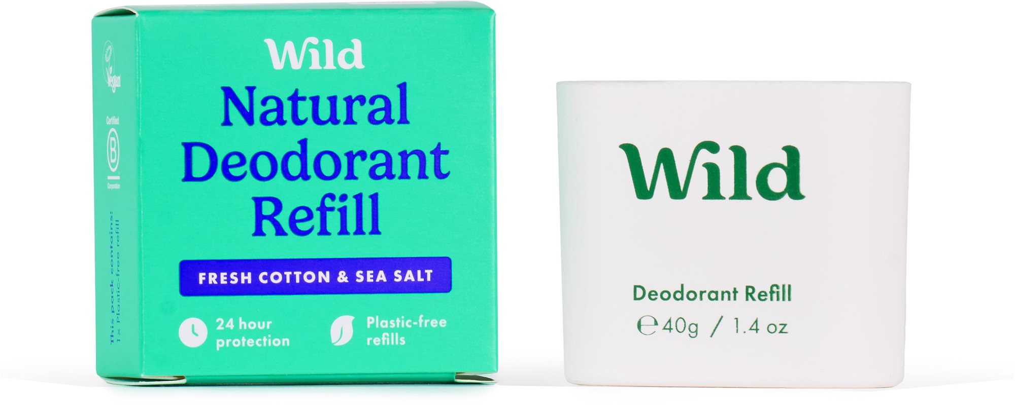 WILD Refill Fresh Cotton & Sea salt 40 g Deodorant