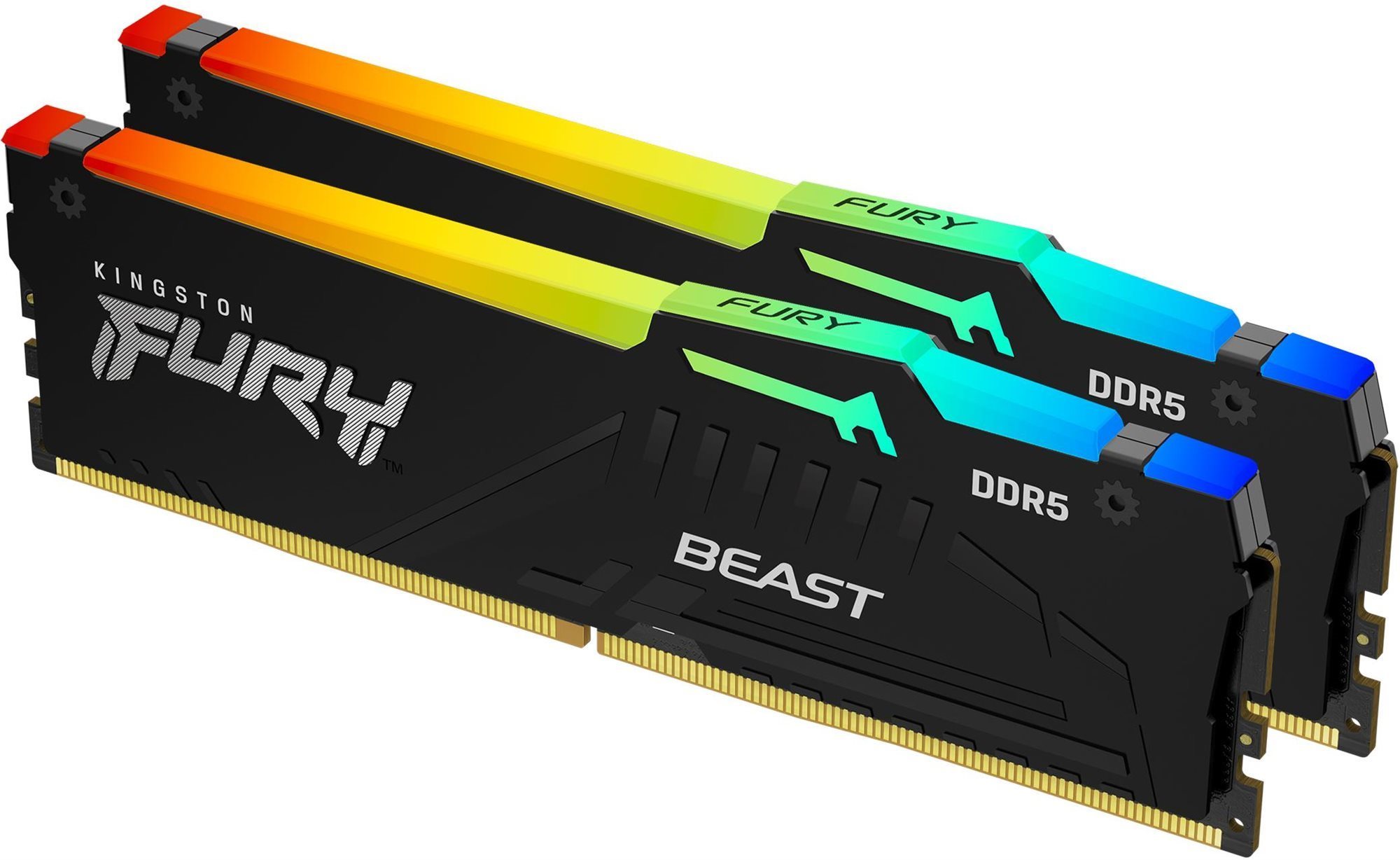 Kingston FURY 64GB KIT DDR5 4800MHz CL38 Beast Black RGB RAM memória