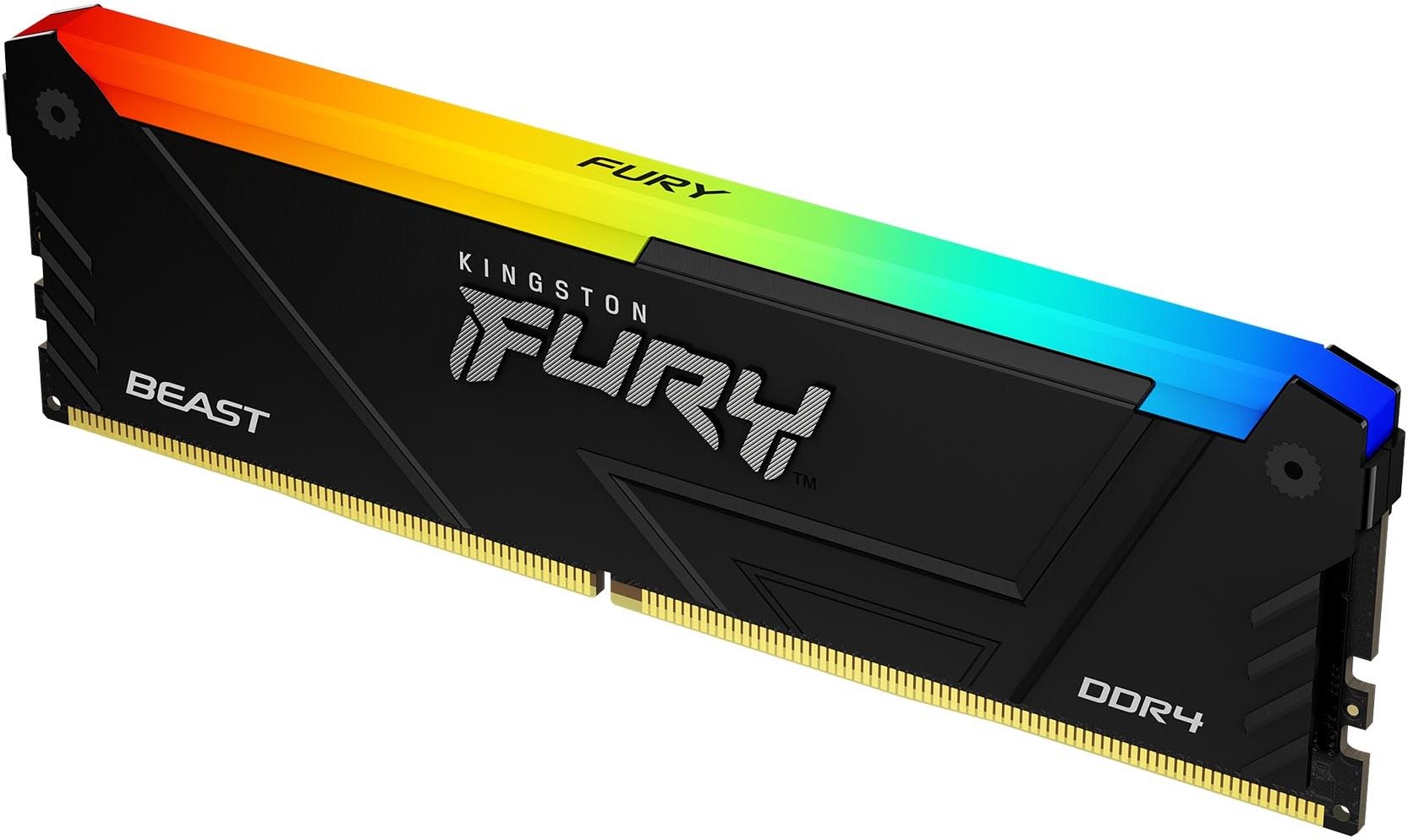 Kingston FURY 16GB DDR4 3200MHz CL16 Beast Black RGB RAM memória
