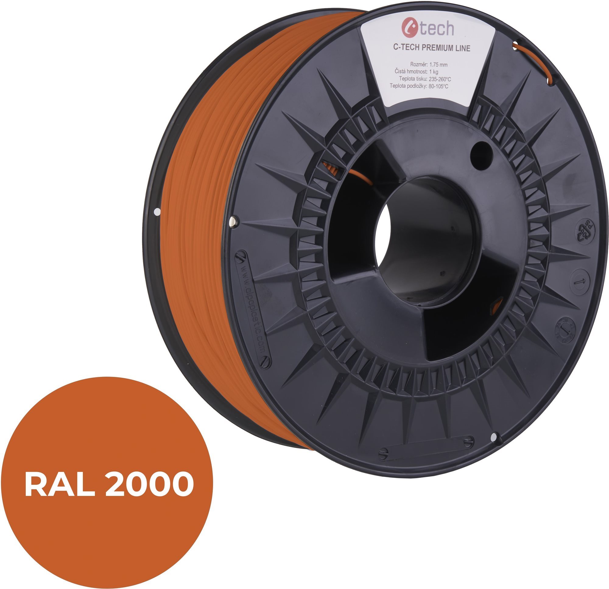 C-TECH PREMIUM LINE ASA 3D nyomtatószál, narancssárga RAL2000...
