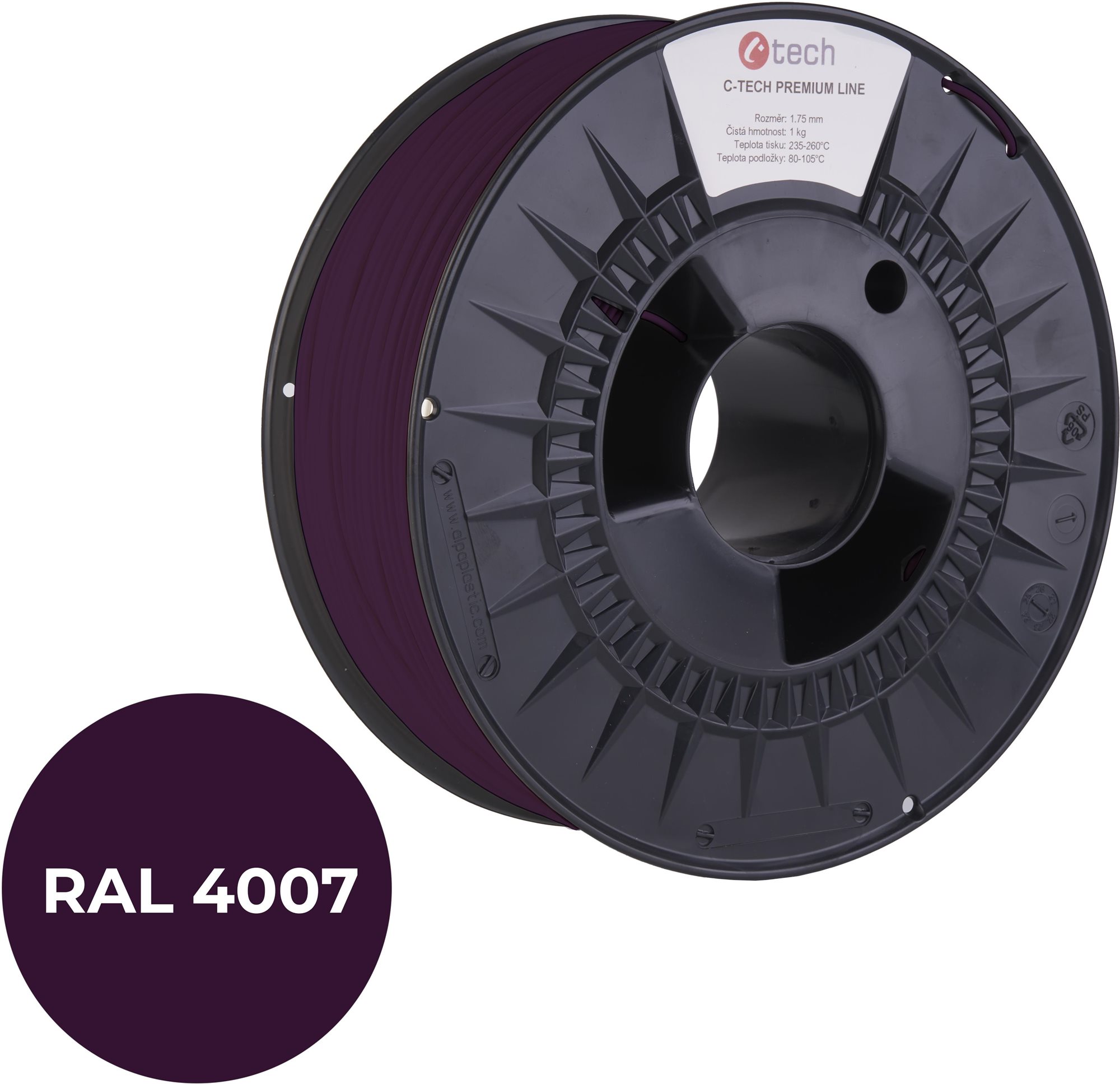 C-TECH Filament PREMIUM LINE PETG lila-violett RAL4007 Filament
