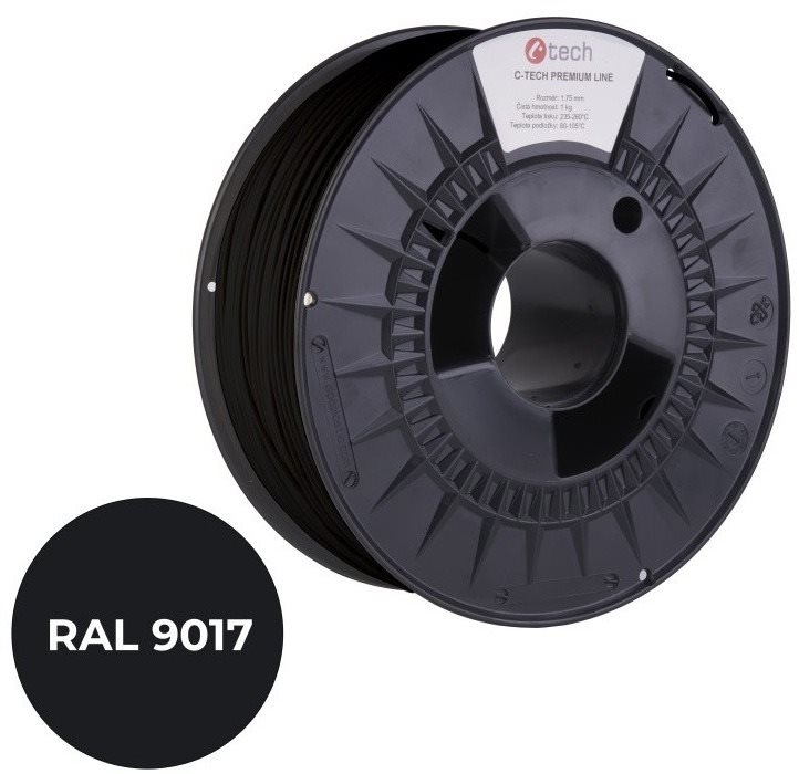 C-TECH Filament PREMIUM LINE PLA transportschwarz RAL9017 Filament