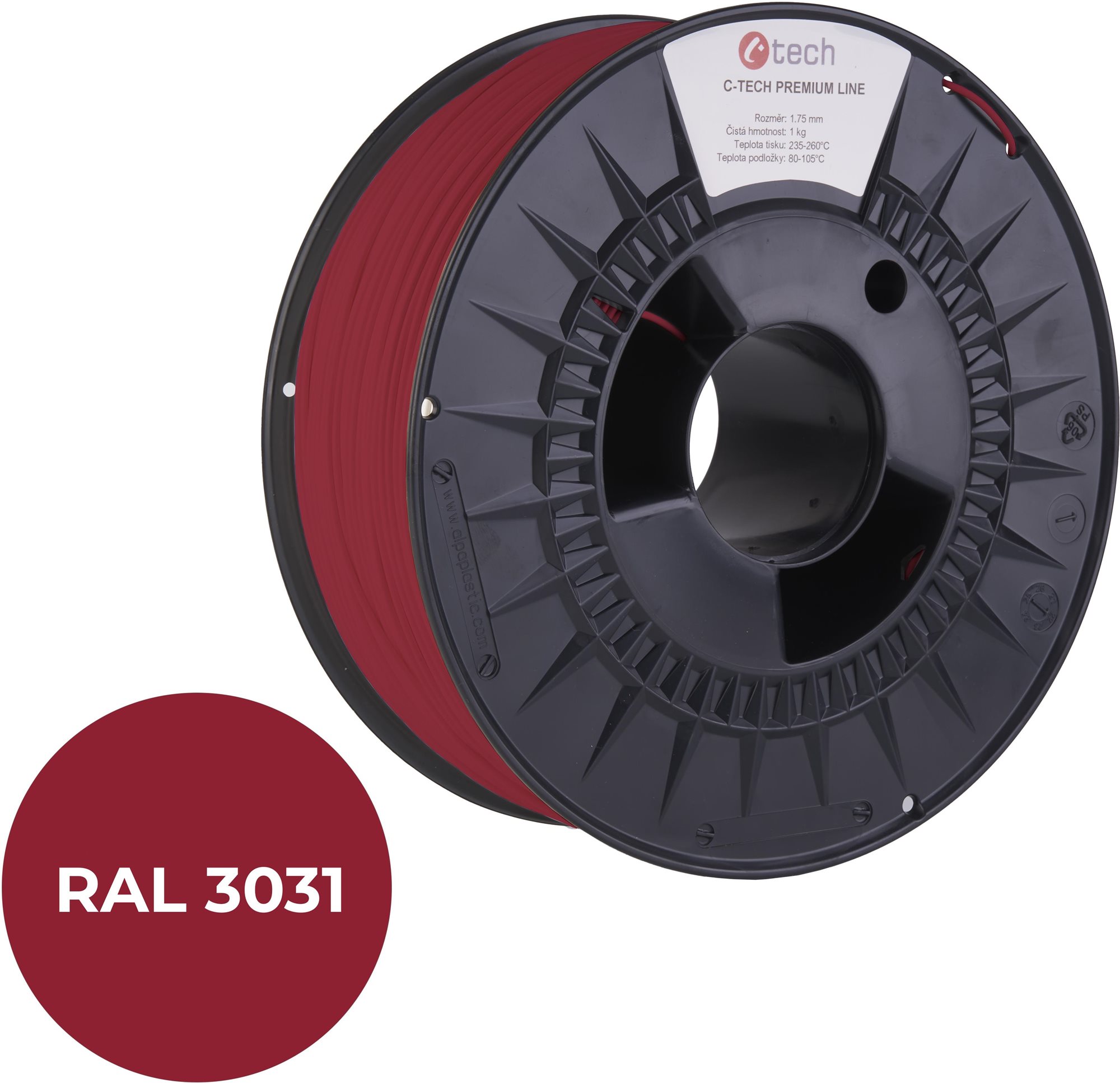 C-TECH Filament PREMIUM LINE PLA orientalisch rot RAL3031 Filament