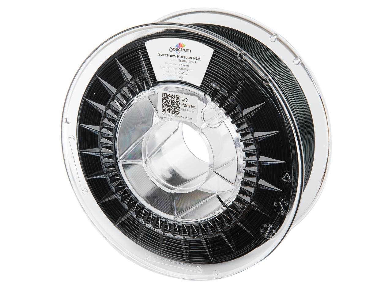 Spectrum Huracan PLA 1,75 mm, Traffic Black, 1 kg Filament