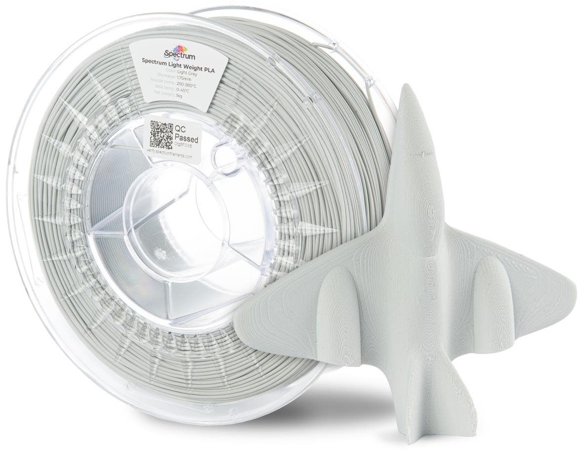Spectrum Light Weight PLA 1,75 mm, Light Grey, 1 kg Filament