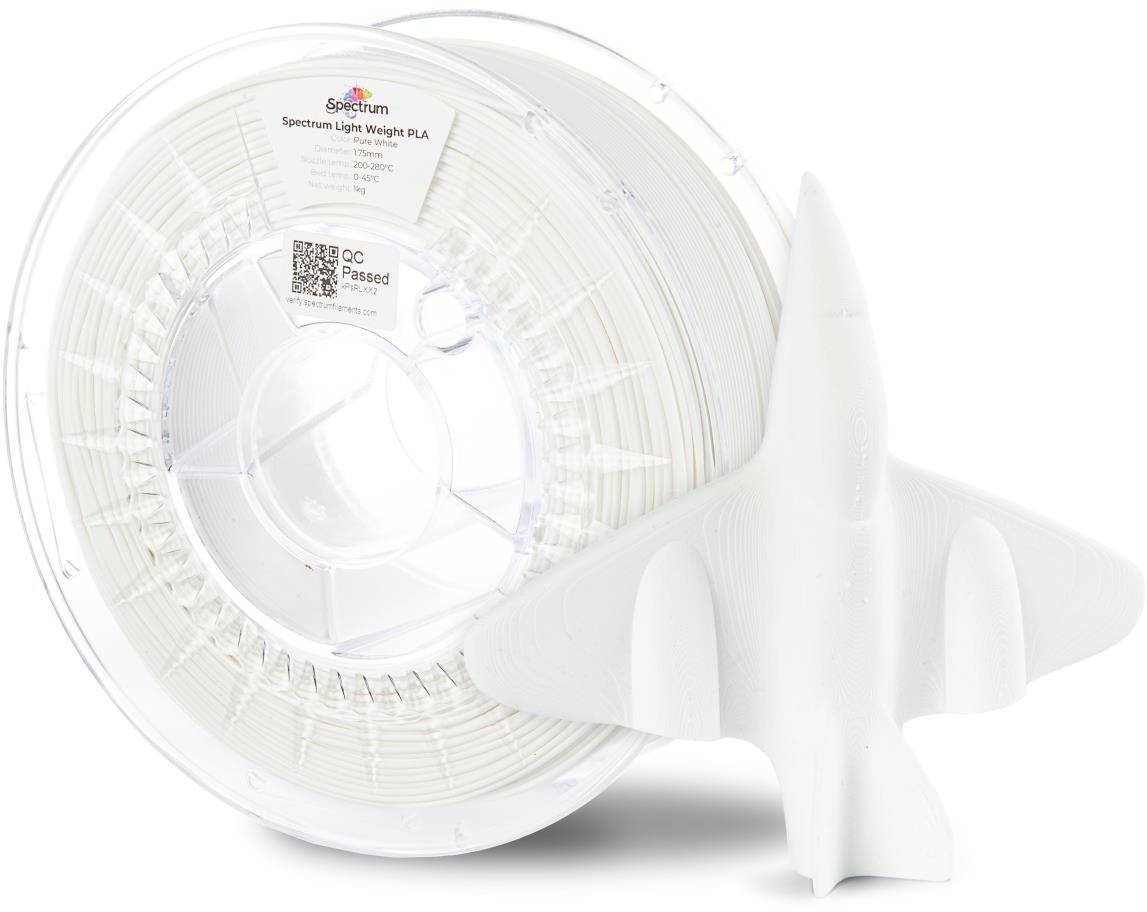 Spectrum Light Weight PLA 1,75 mm, Pure White, 1 kg Filament