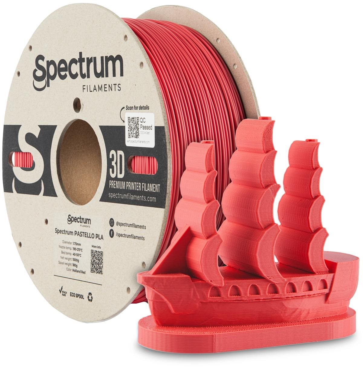 Filament Spectrum Pastello PLA 1.75mm Holland Red 1kg Filament