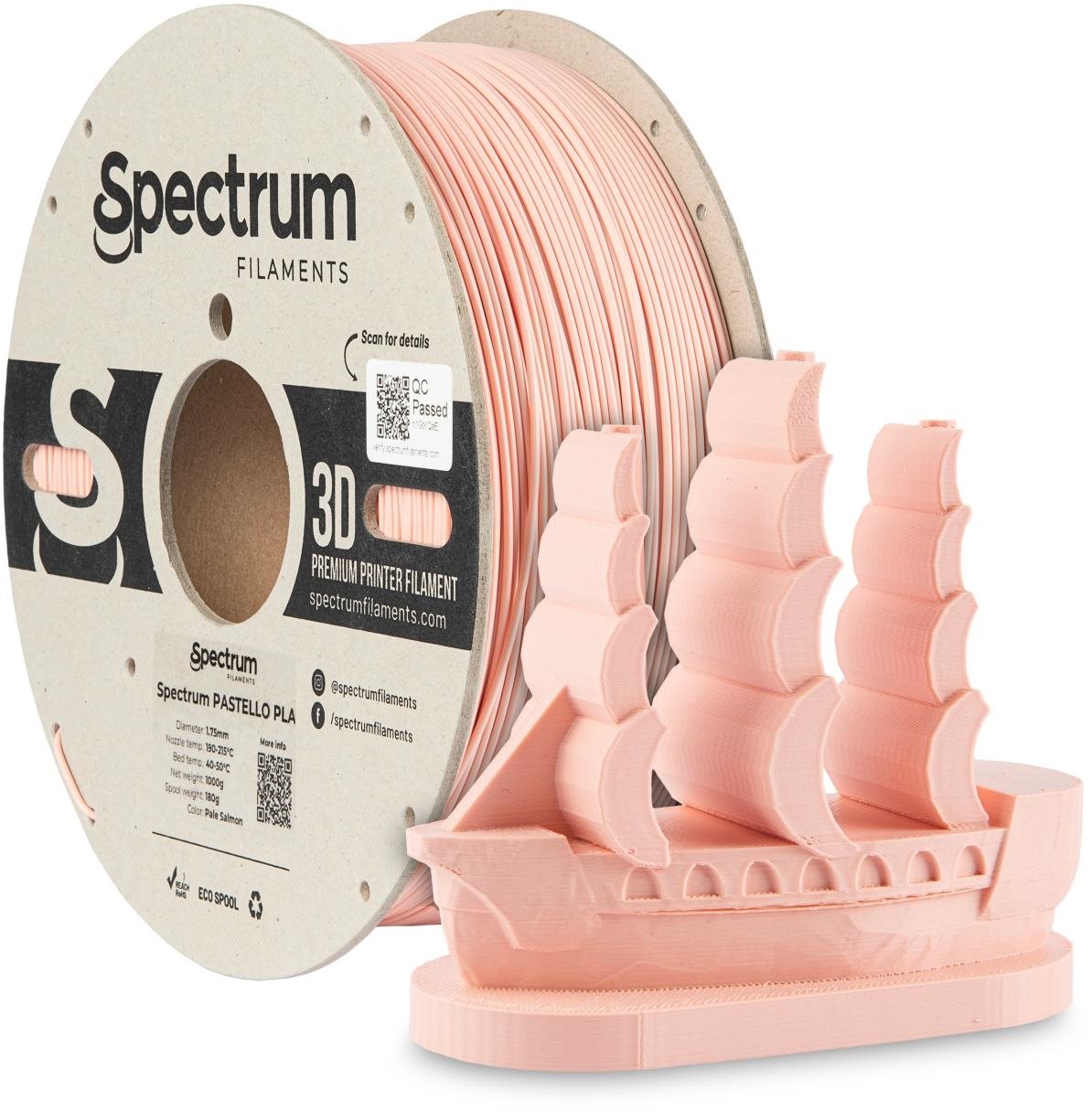 Spectrum Pastello PLA 1,75 mm, Pale Salmon, 1 kg Filament