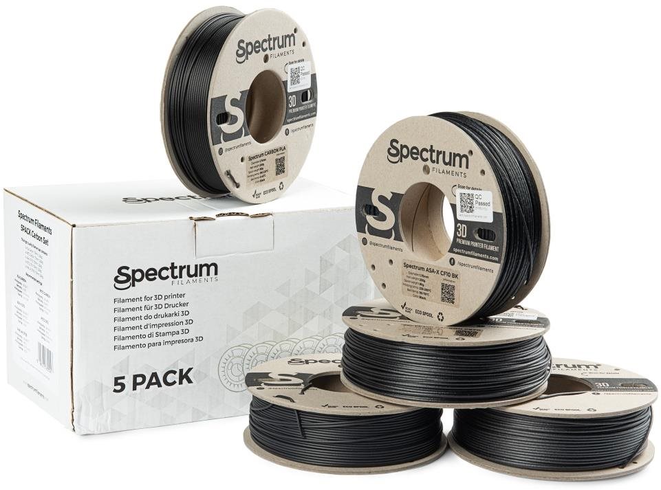 Filament Spectrum 5 PACK Carbon Set 1.75mm Black 5x 0.25kg Filament