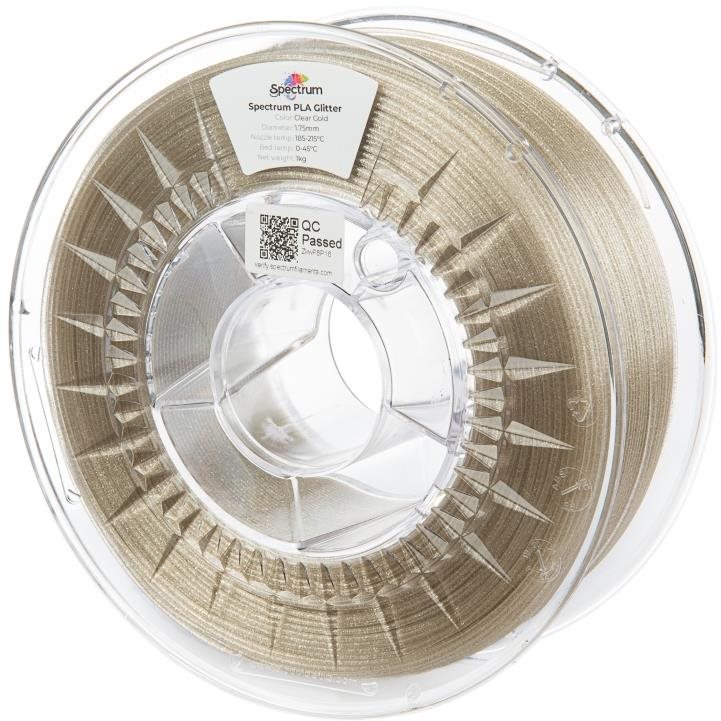 Spectrum 3D nyomtatószál, PLA Glitter, 1,75 mm, Clear Gold, 1 kg...