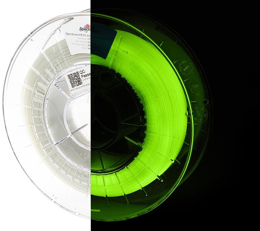 Spectrum PLA Glow in the Dark 1,75 mm, Yellow-Green, 0,5 kg Filament