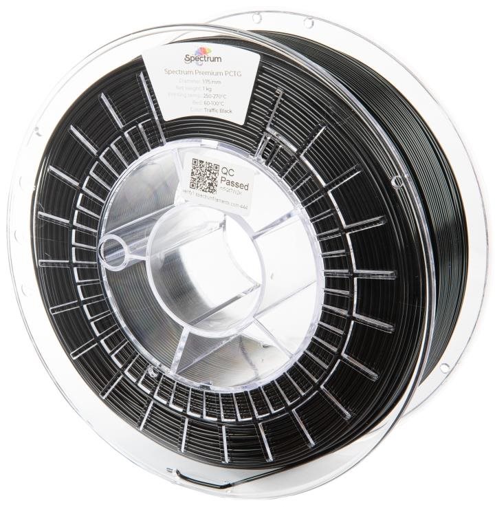 Spectrum Premium PCTG 1,75 mm, Traffic Black, 1 kg Filament