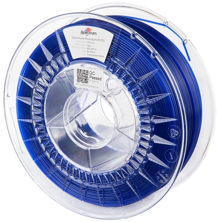 Spectrum Premium PCTG 1,75 mm, Transparent Blue, 1 kg Filament