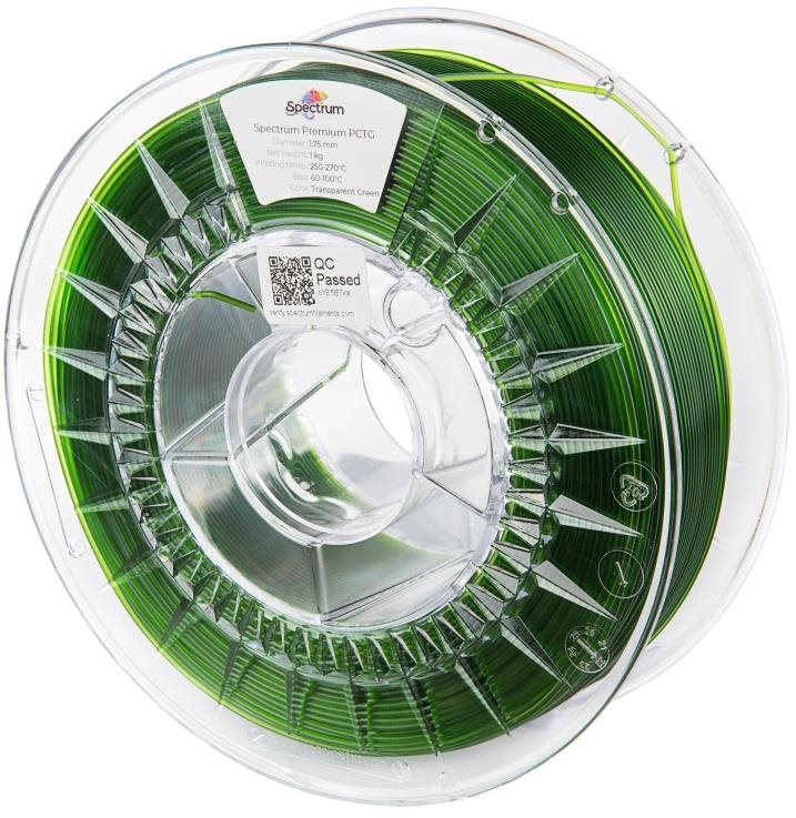 Filament Spectrum Premium PCTG 1.75 mm Transparent Green 1 kg...