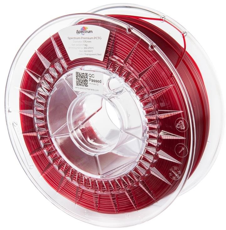 Spectrum Premium PCTG 1,75 mm, Transparent Red, 1 kg Filament