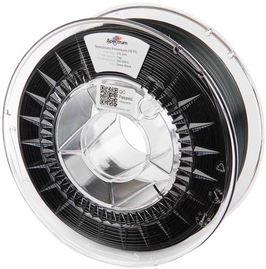 Spectrum 3D nyomtatószál, Premium PET-G, 1,75 mm, Deep Black, 1 kg...