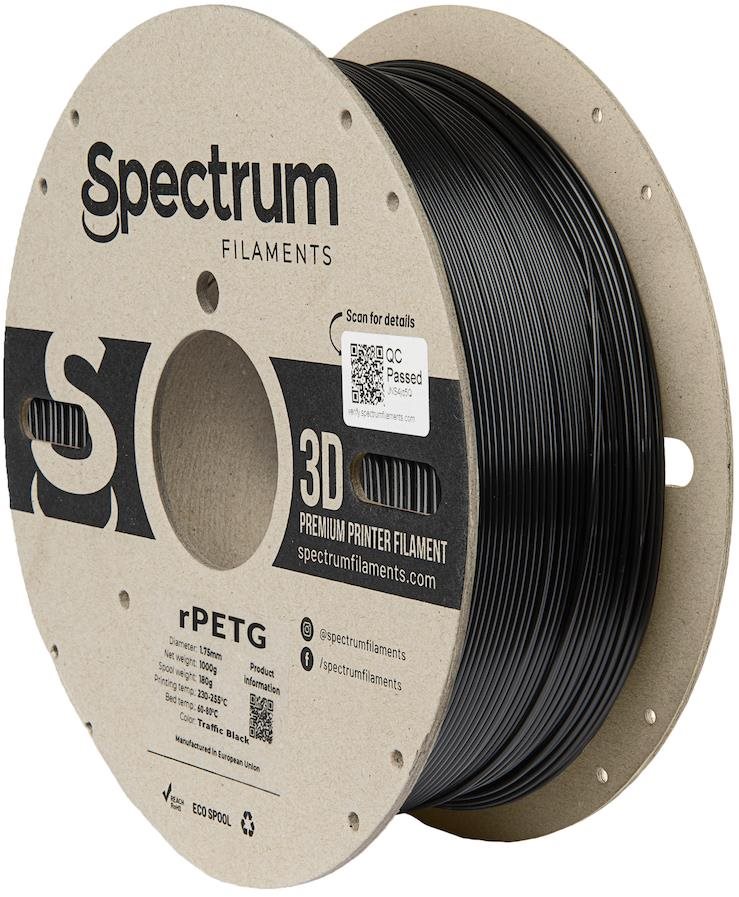 Filament Spectrum rPETG 1.75mm Traffic Black 1Kg Filament