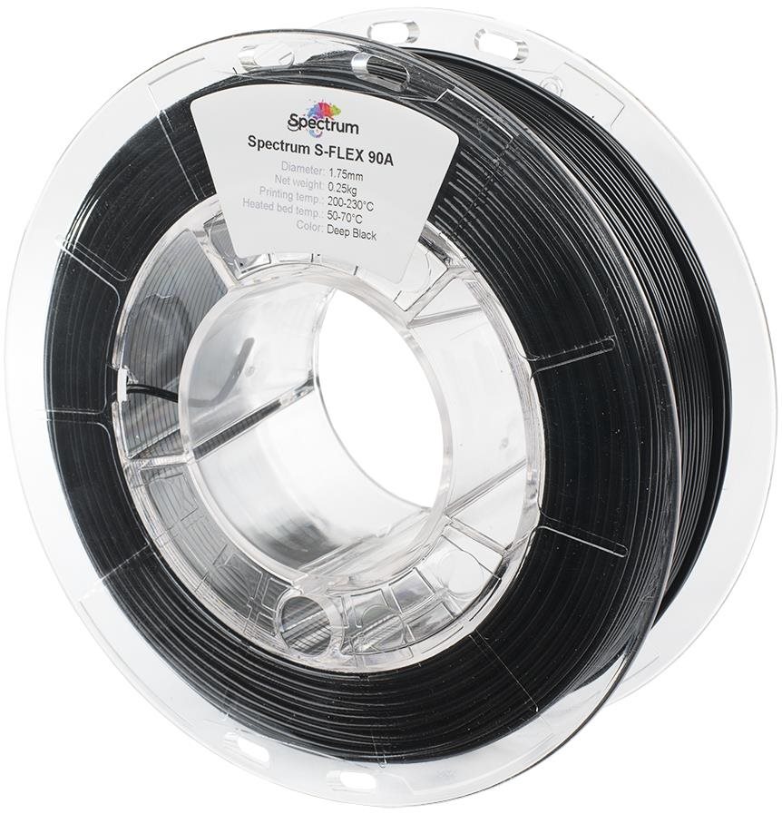 Spectrum S-Flex 90A 1,75 mm, Deep Black, 0,25 kg Filament
