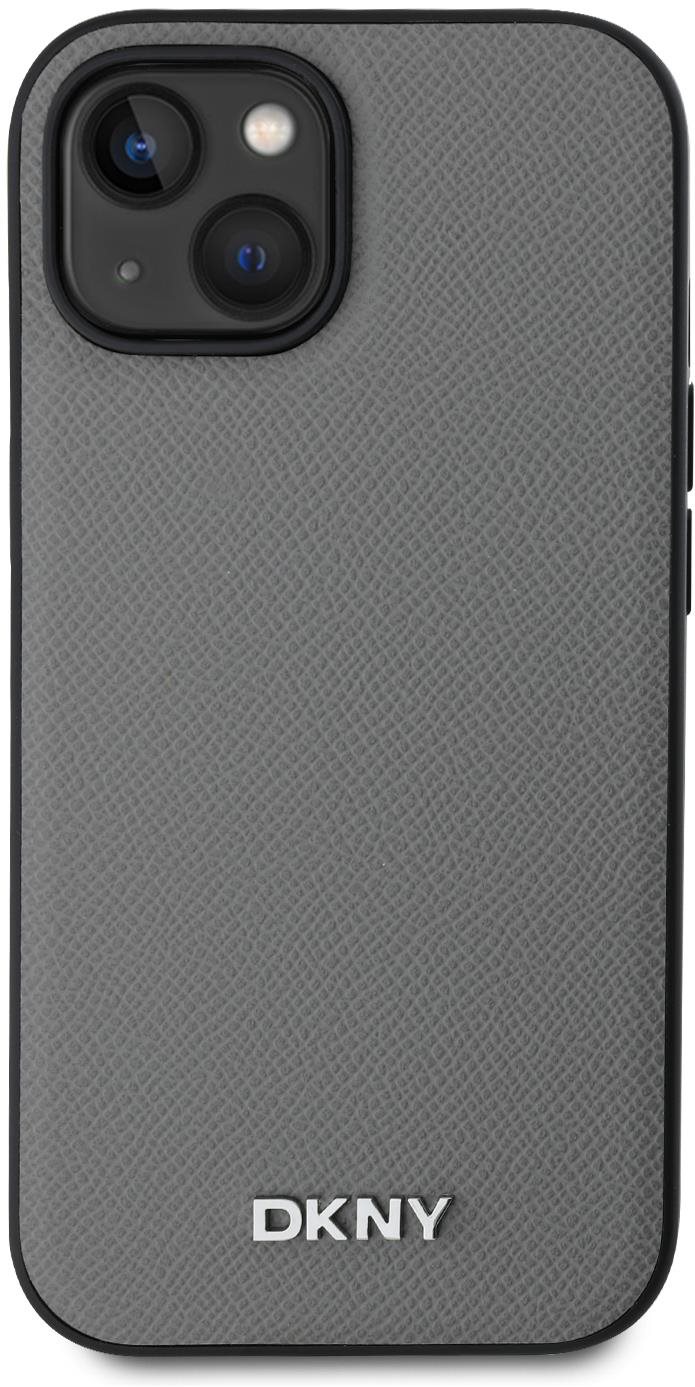 DKNY PU Leather Silver Metal Logo Magsafe Backcover für das iPhone...