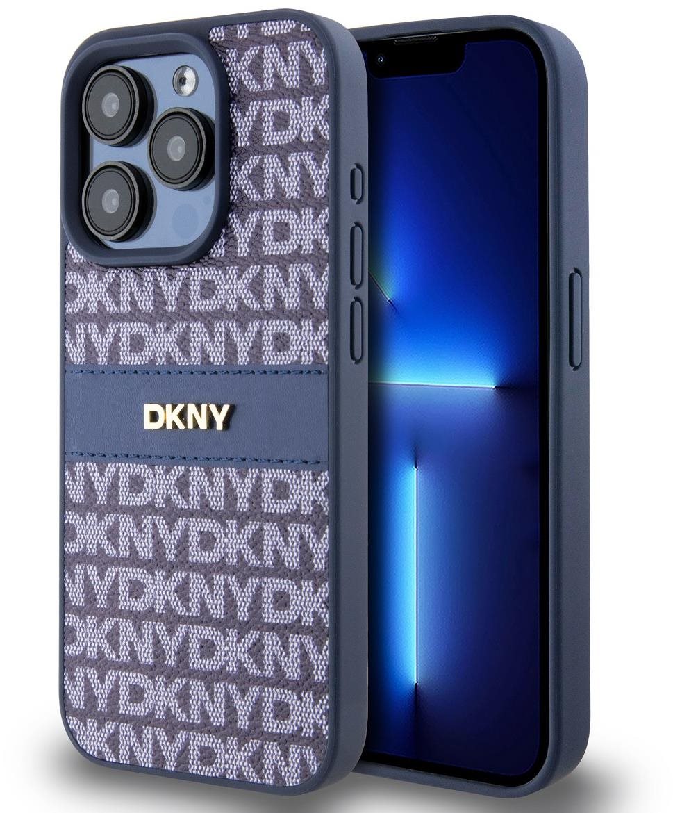 DKNY PU Leather Repeat Pattern Tonal Stripe Back Cover für iPhone...