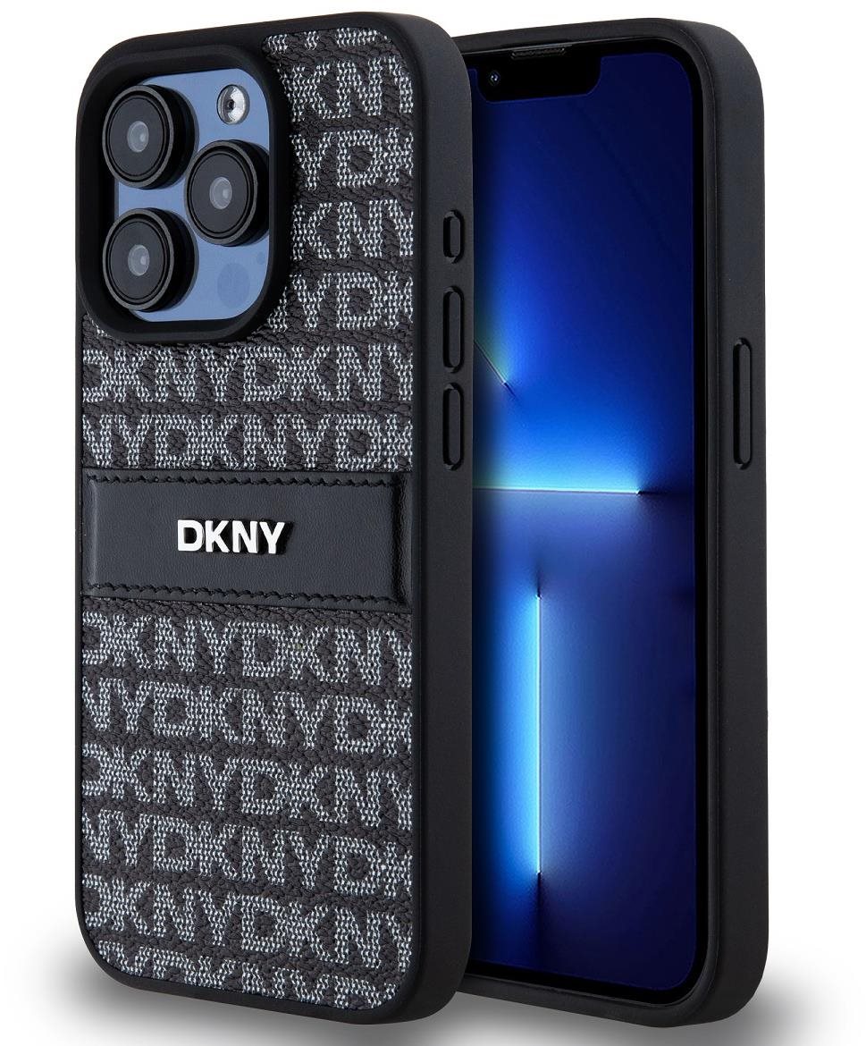 DKNY PU Leather Repeat Pattern Tonal Stripe Back Cover für iPhone...